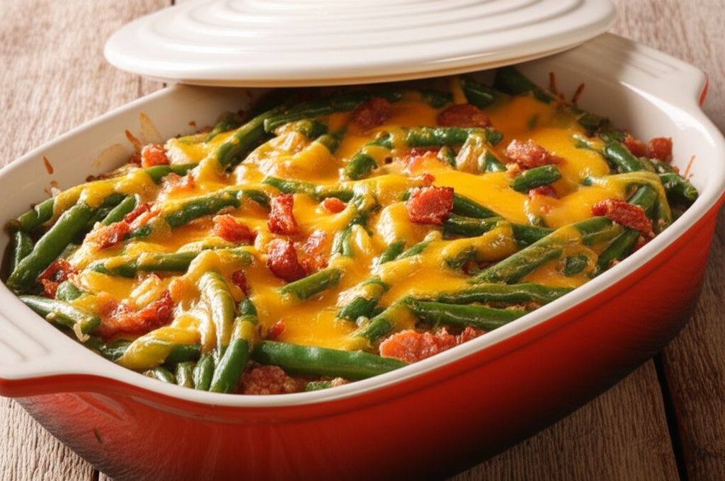 Green Beans with Cheese and Bacon