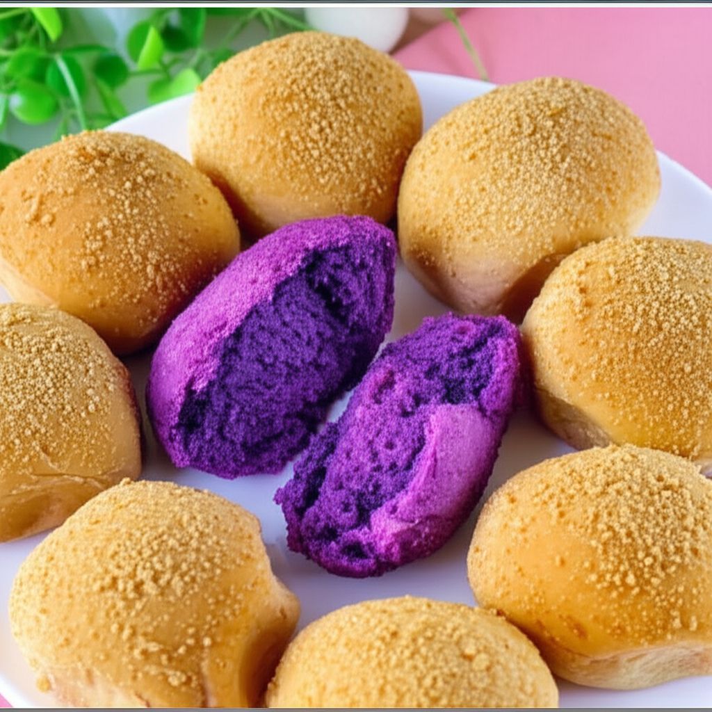 Hot Ube Pandesal (Filipino Purple Yam Bread Rolls)