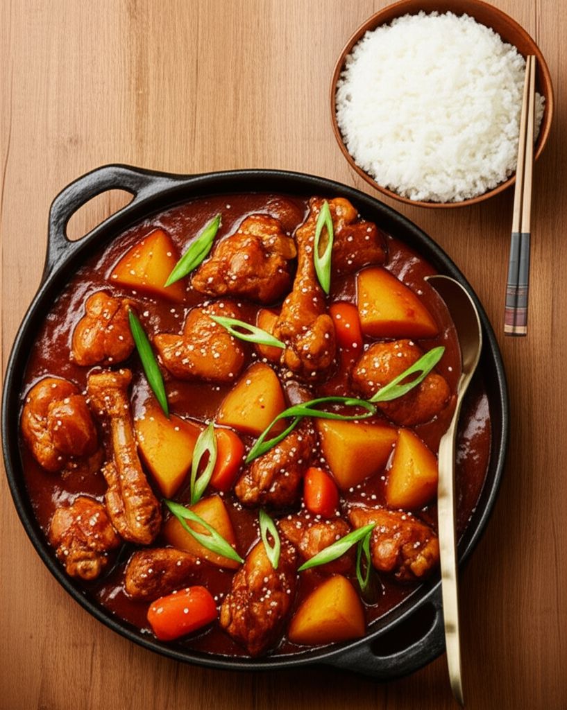 Korean Spicy Chicken and Potato (Tak Toritang)