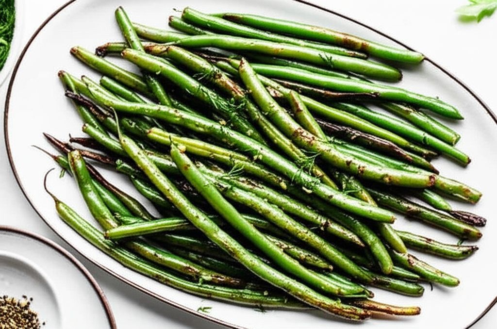 Roasted Green Beans with Dill Vinaigrette
