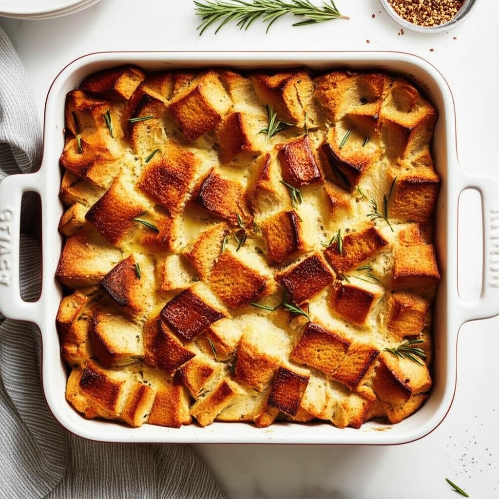 Savory Rosemary Bread Pudding
