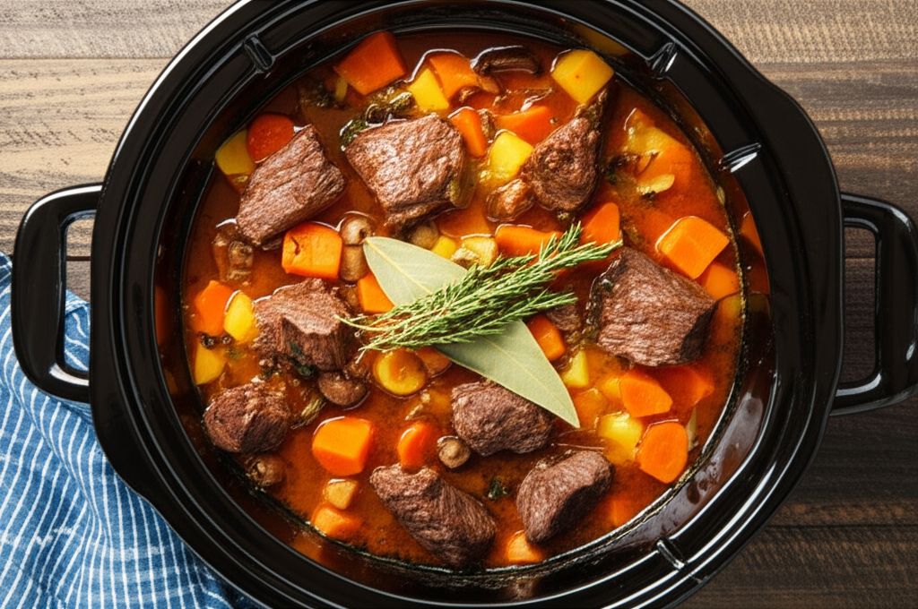 Slow Cooker Lamb Stew with Butternut Squash and Marsala Wine