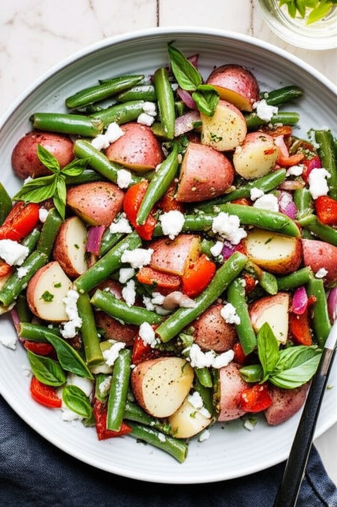 Warm Green Bean and Potato Salad with Goat Cheese