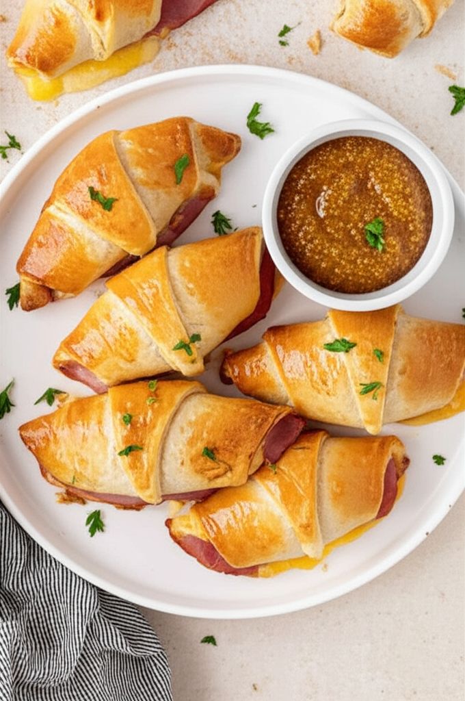 Air Fryer Ham and Cheese Crescent Rolls