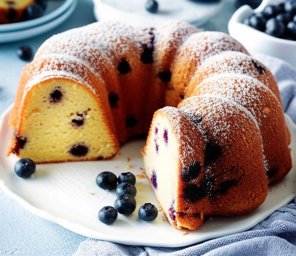 Blueberry Cream Cheese Pound Cake I