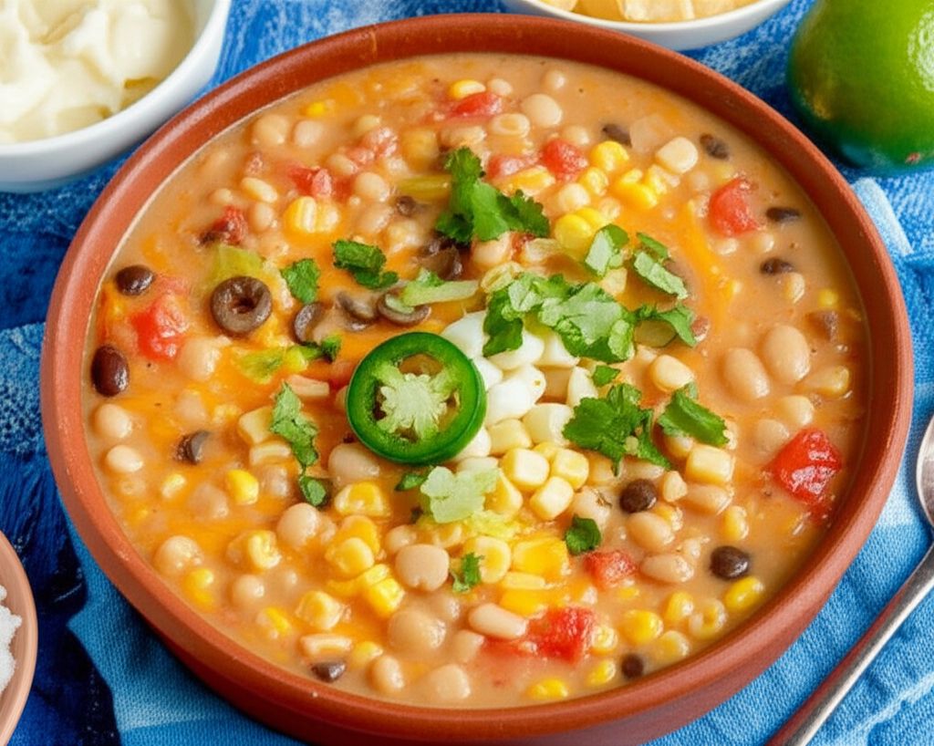 Creamy White Bean Enchilada Soup