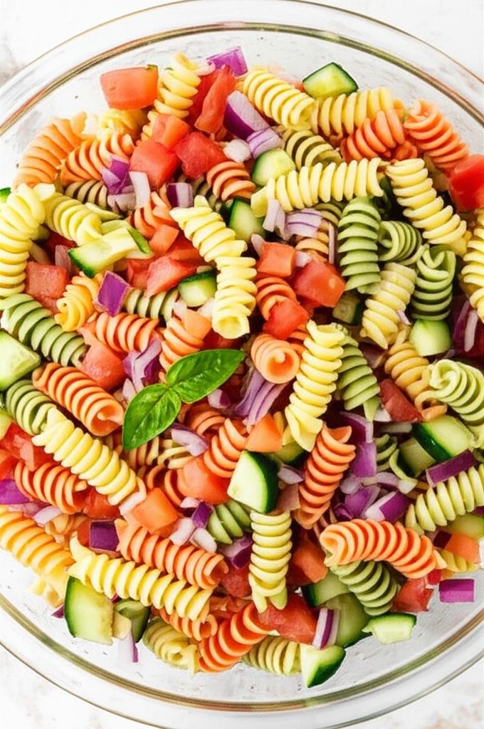 Easy Rainbow Pasta Salad
