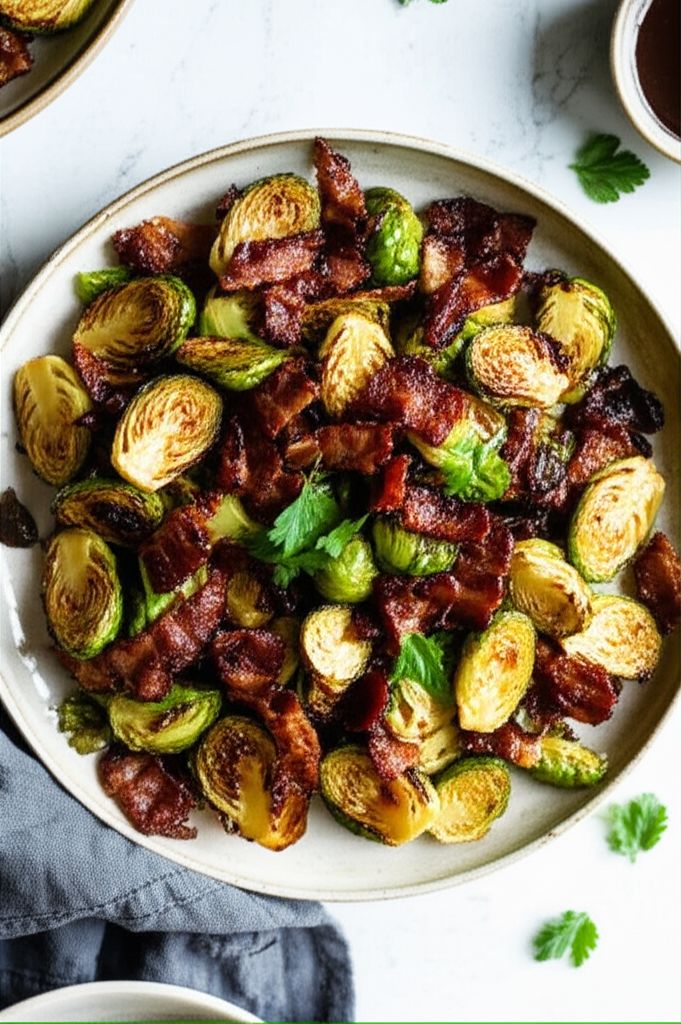 Glazed Brussels Sprouts with Bison Bacon