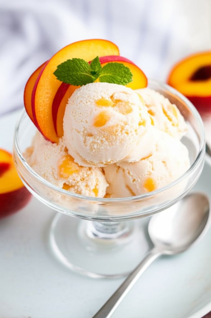 Homemade Peach Ice Cream