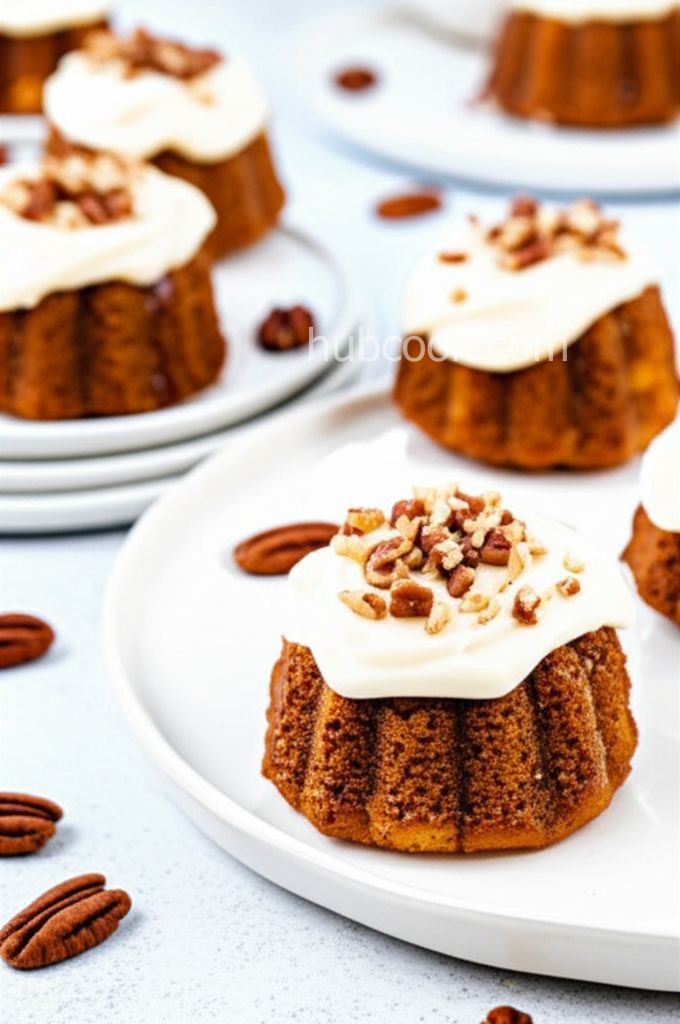Maple-Pecan Mini Pound Cakes with Maple Cream Cheese Frosting
