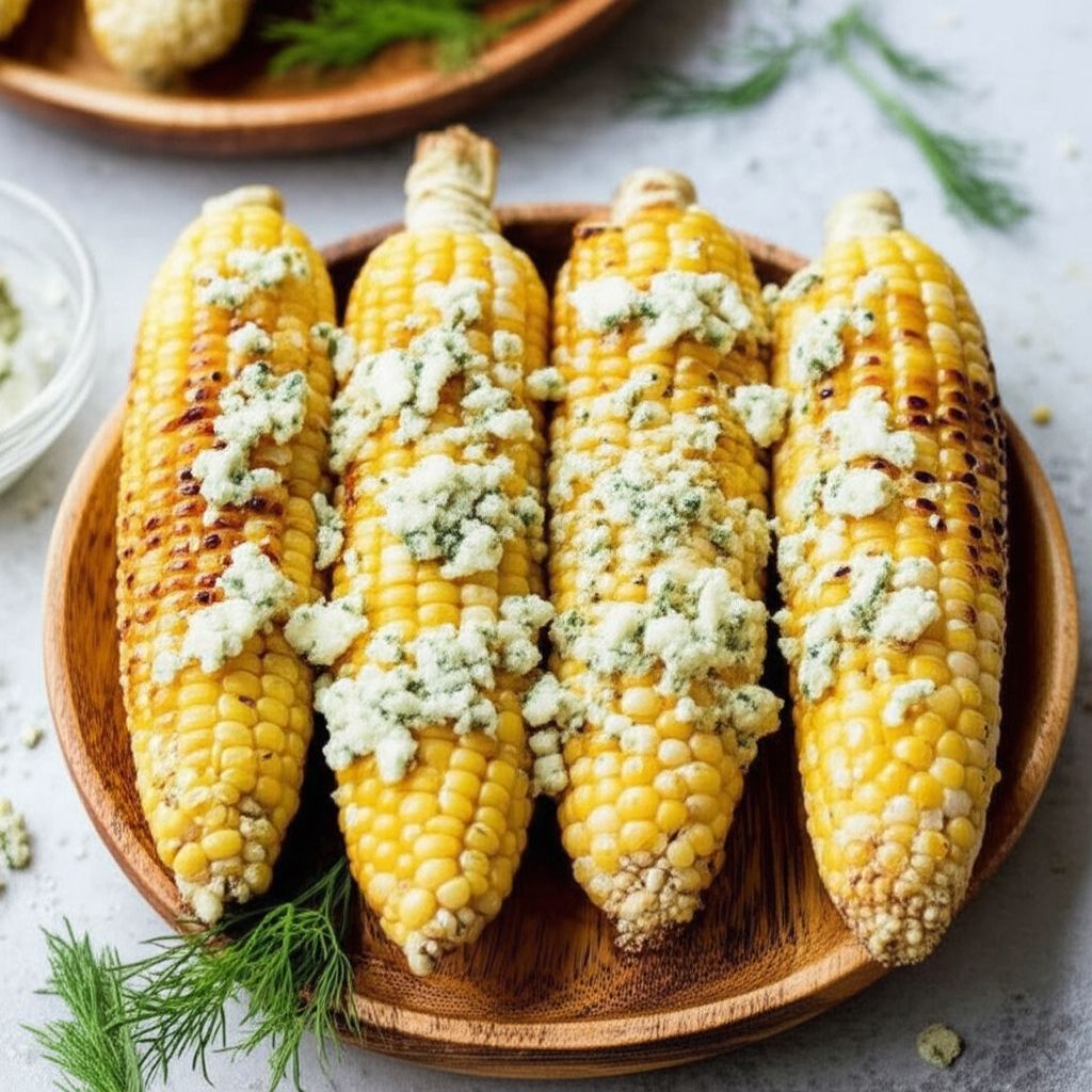 Oven-Roasted Corn on the Cob with Blue Cheese