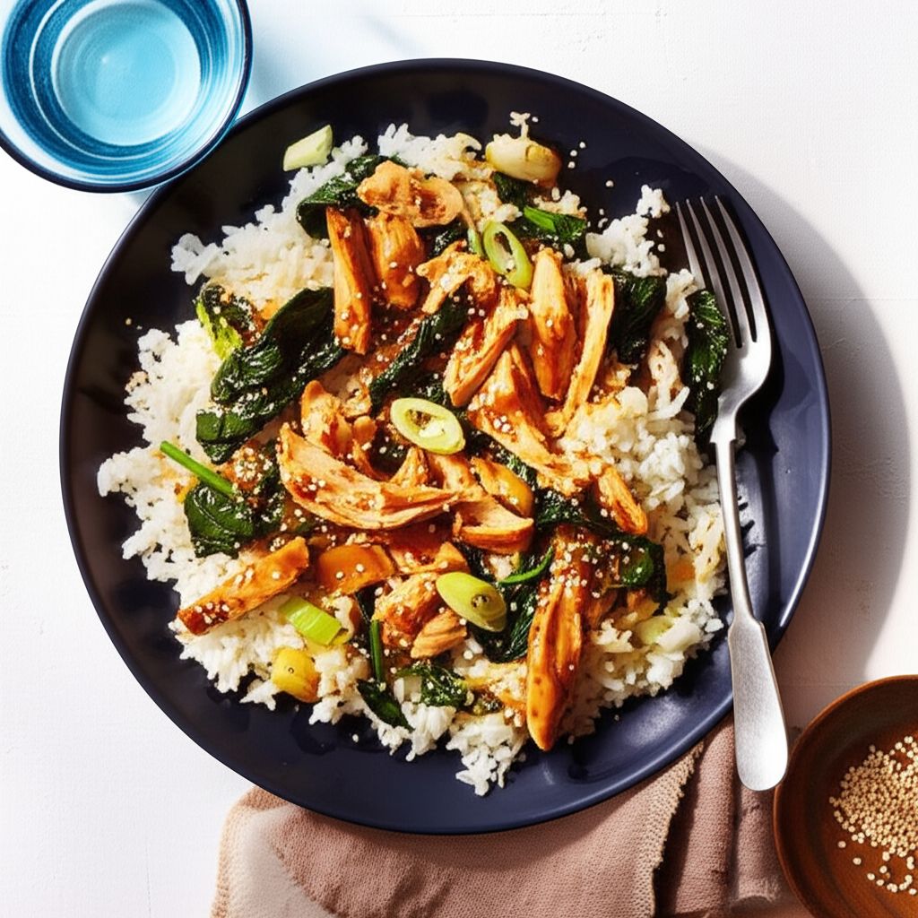 Turkey and Spinach Rice Bowl