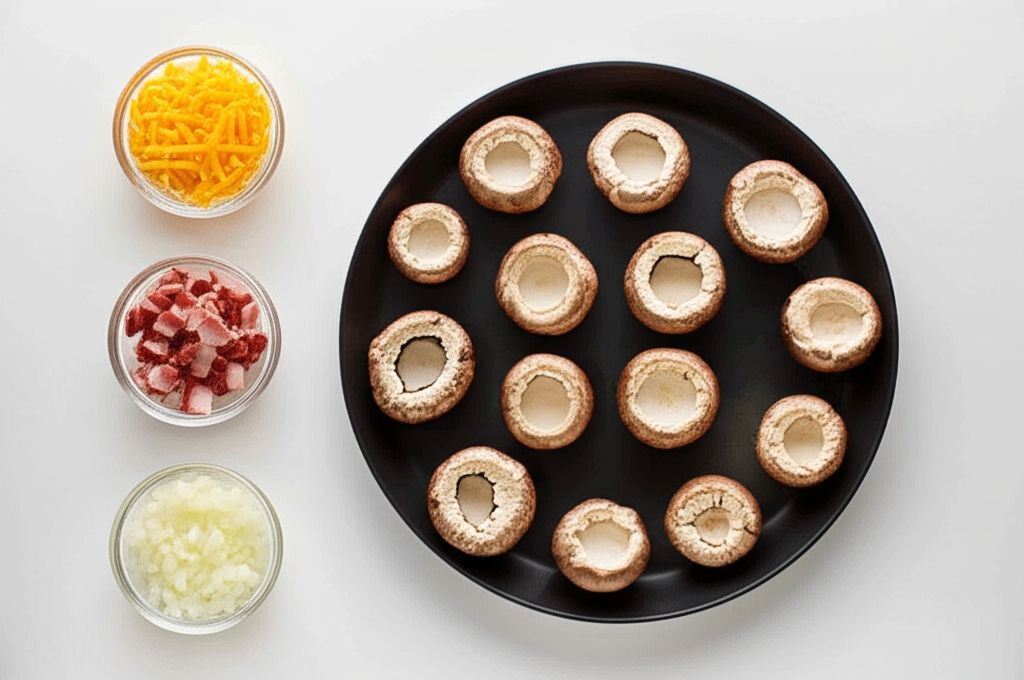 Bacon and Cheddar Stuffed Mushrooms
