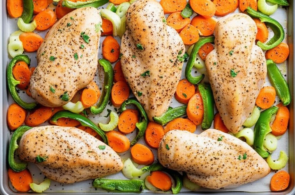 Baked Chicken Breasts and Vegetables