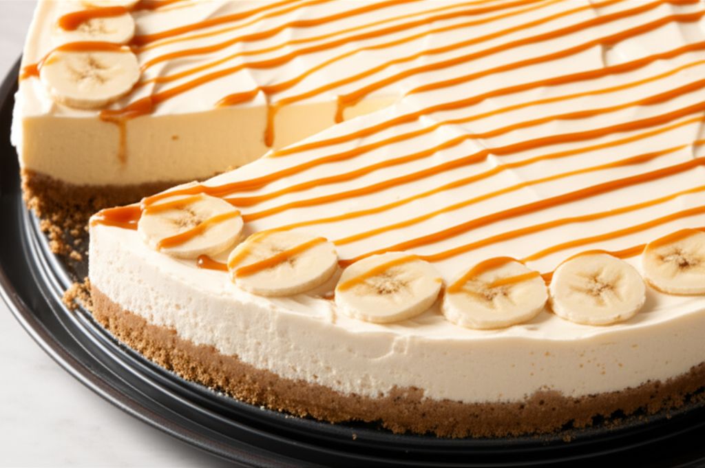 Banana Cheesecake with Caramel Sauce