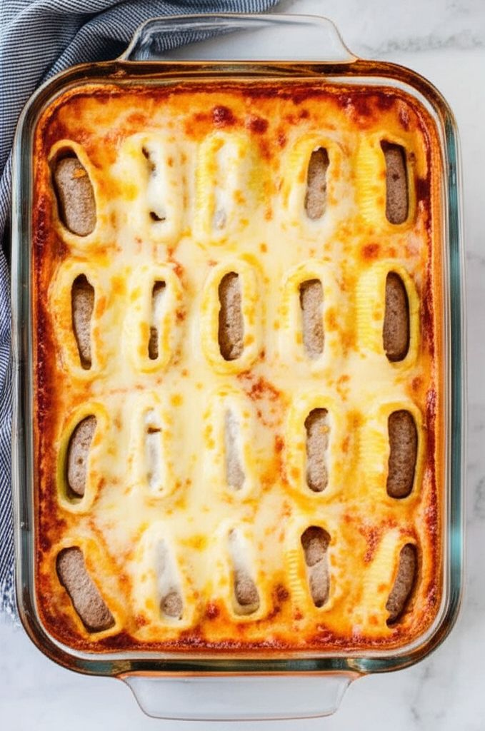 Easy Sausage Manicotti Bake