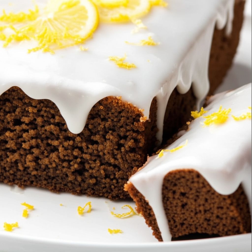 Gingerbread Cake with Lemon Glaze