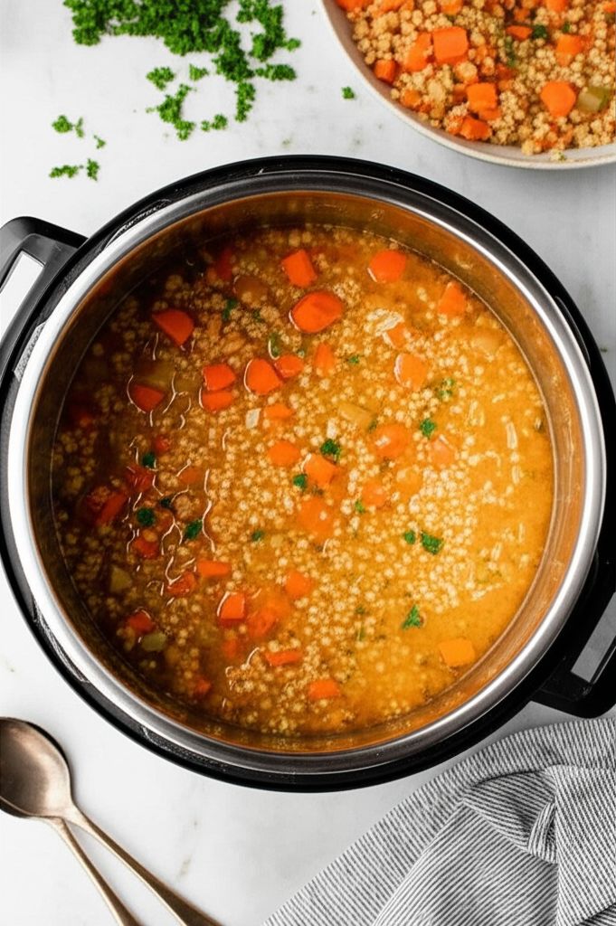 Instant Pot Chicken and Farro Soup