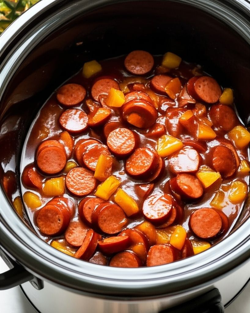 Island Kielbasa in a Slow Cooker