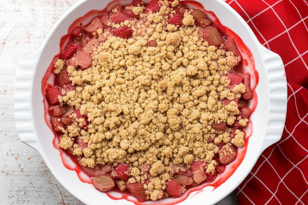 Low Sugar Strawberry Rhubarb Crisp