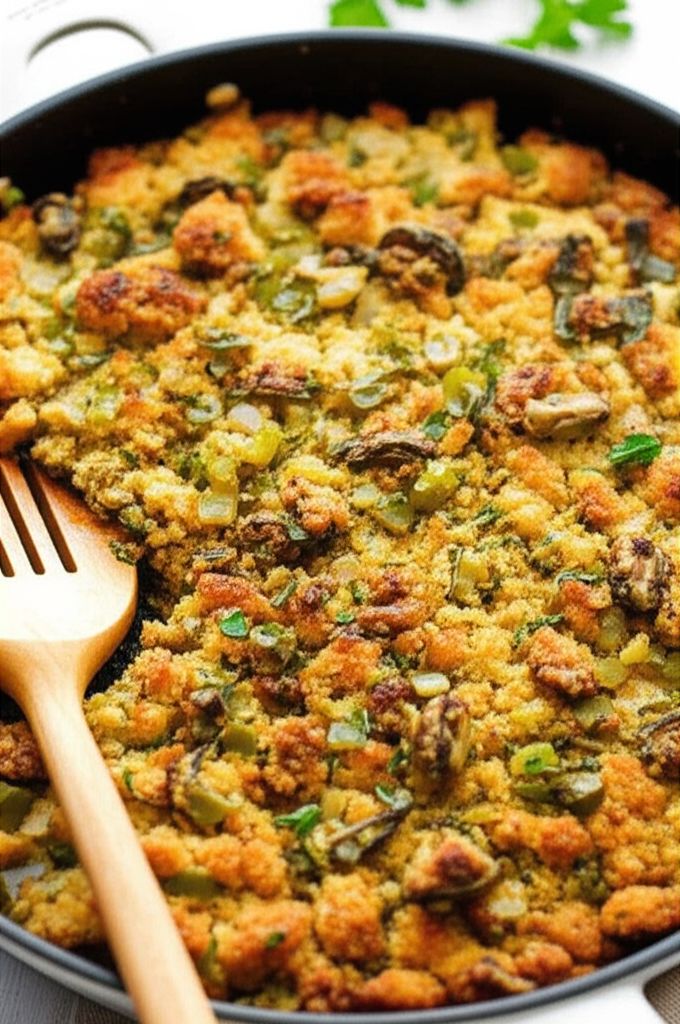 Mom's Delicious Oyster Corn Bread Dressing