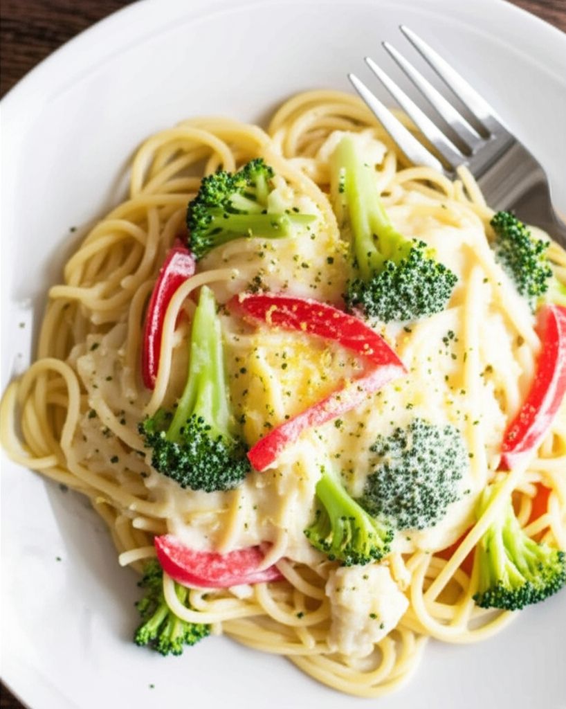 Pasta Primavera with Cauliflower Sauce