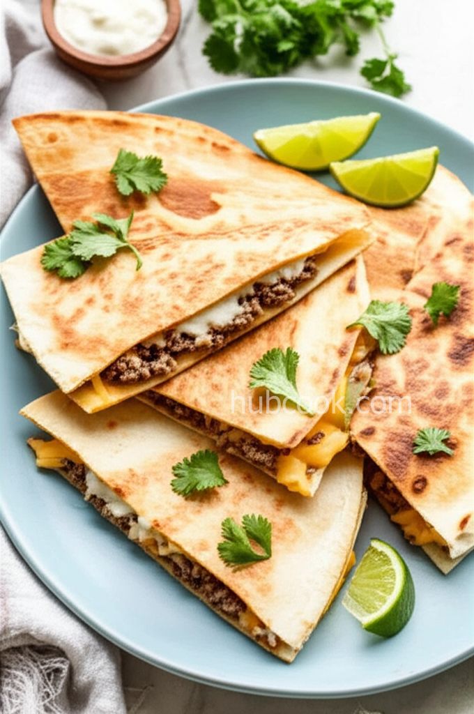 Philly Ground Beef Quesadillas