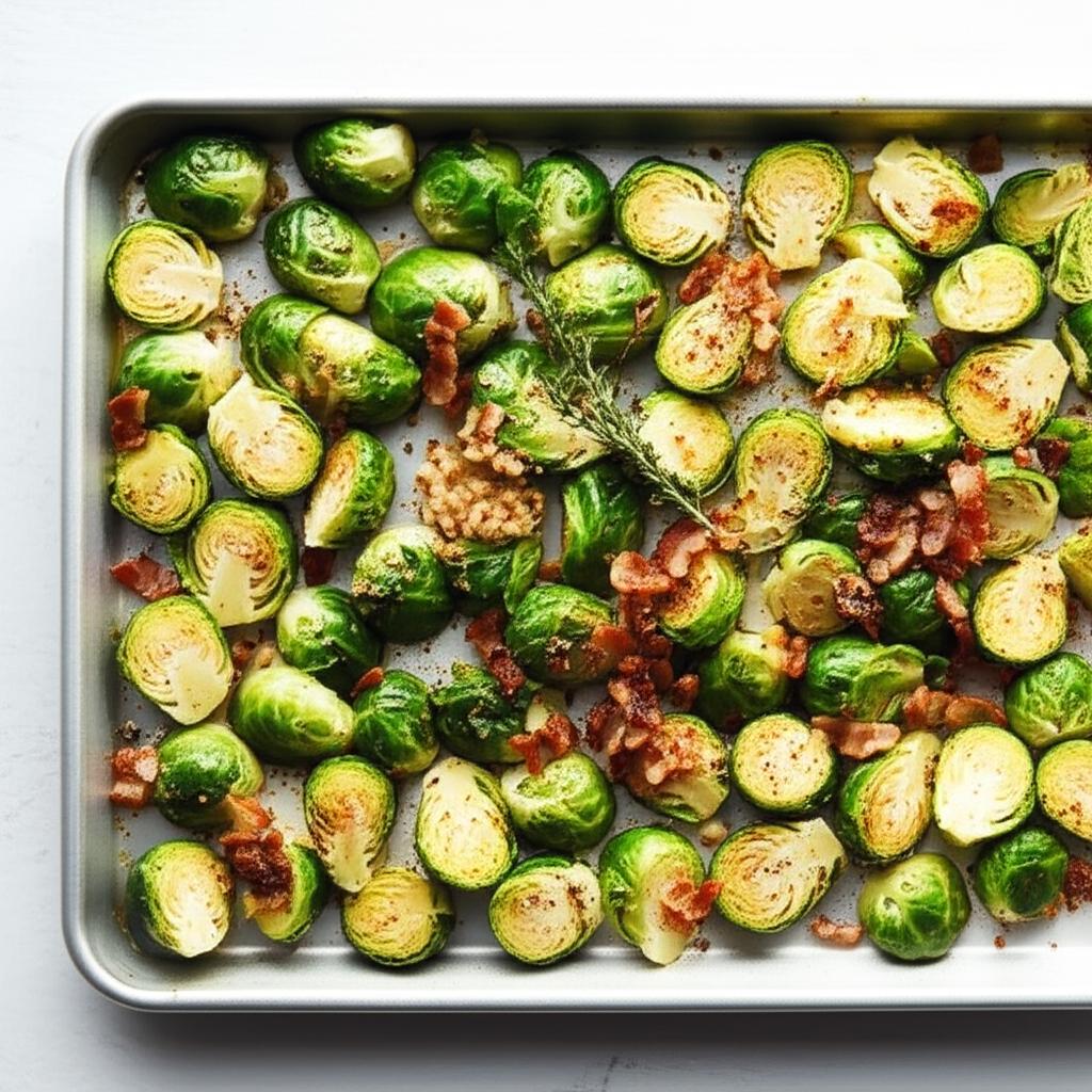 Roasted Brussels Sprouts with Thyme and Shallots