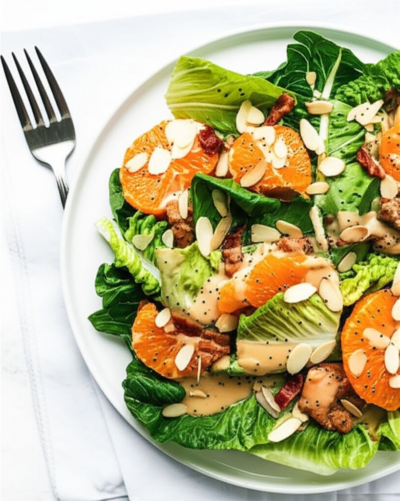 Romaine and Mandarin Orange Salad with Poppy Seed Dressing