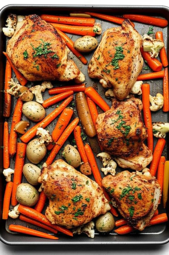 Sheet Pan Harissa Chicken Dinner