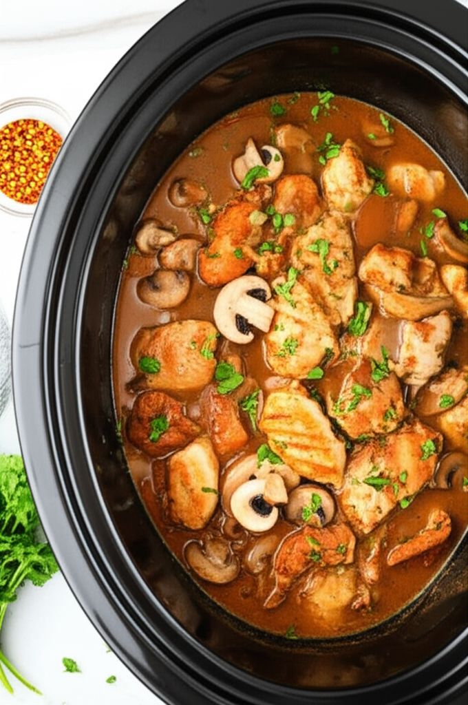 Slow Cooker Chicken and Mushroom Stew