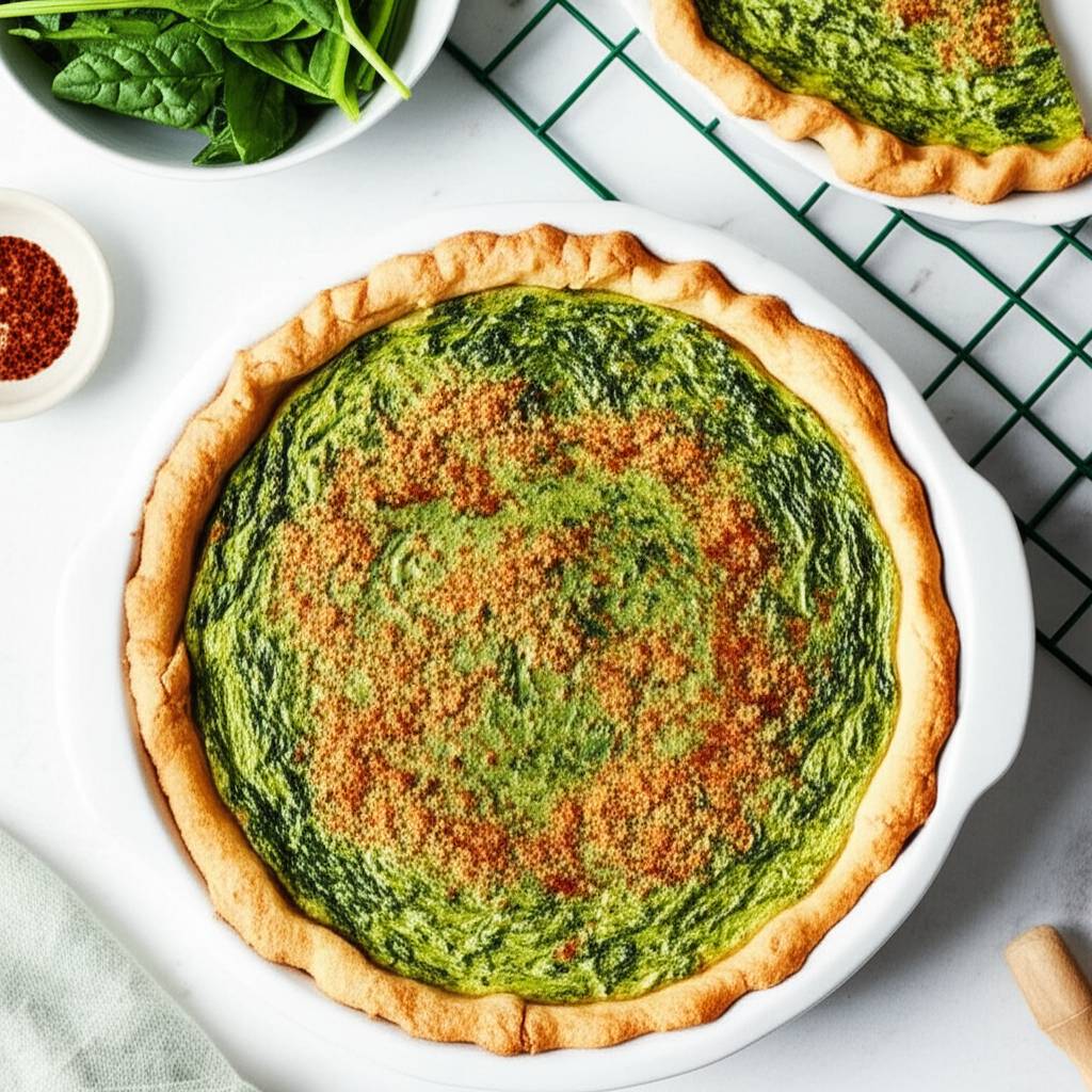 Spinach Quiche with Cottage Cheese