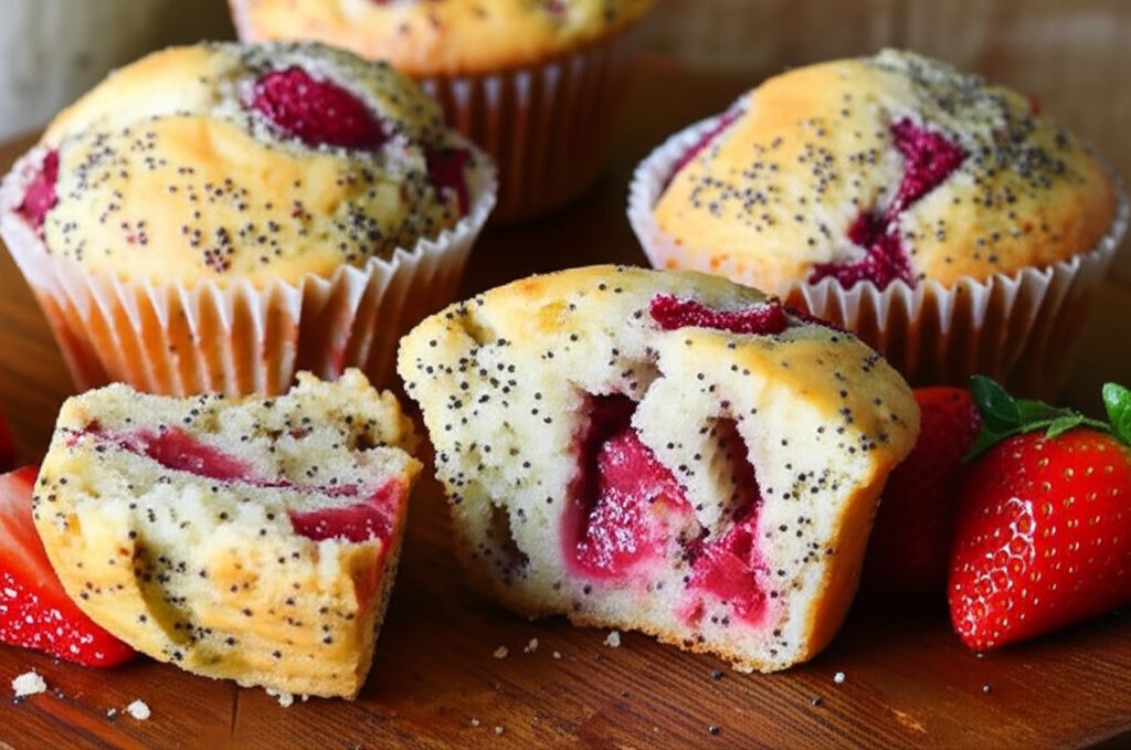 Strawberry Poppy Seed Cream Cheese Muffins
