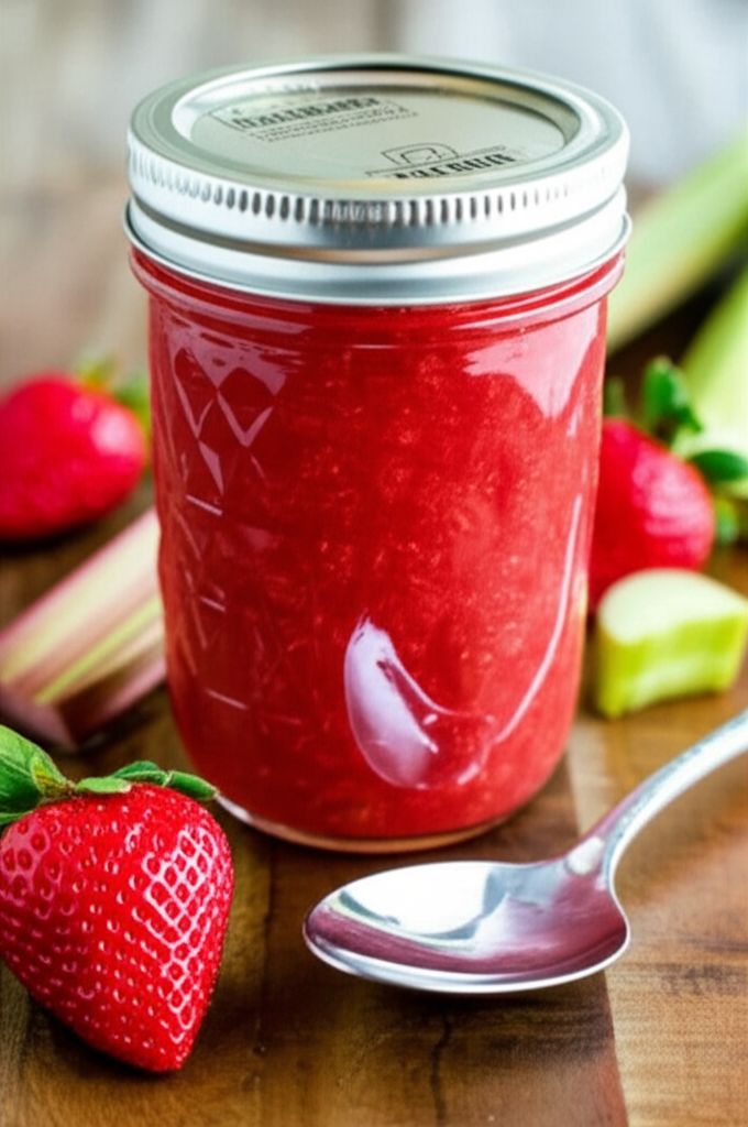 Strawberry Rhubarb Jam with Jell-O