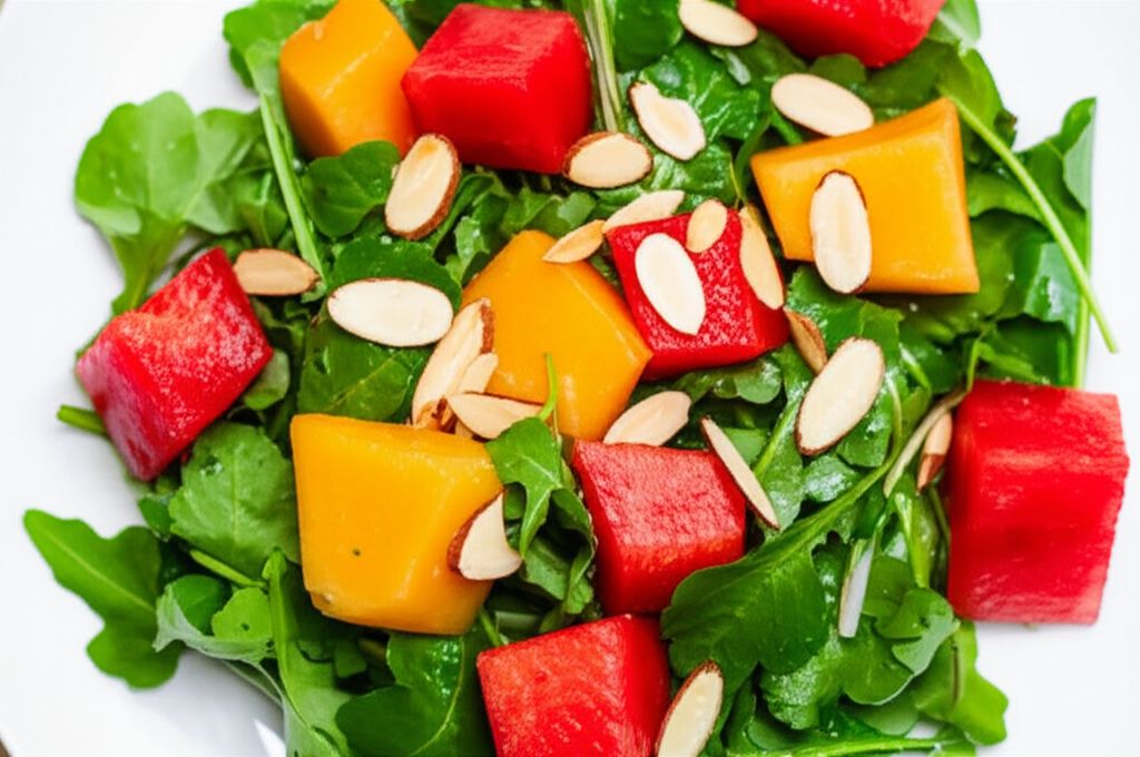 Watercress, Melon and Almond Salad