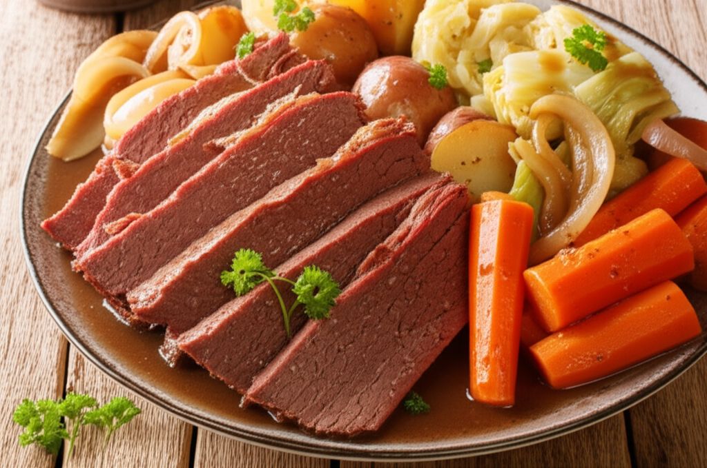 Apple and Brown Sugar Corned Beef