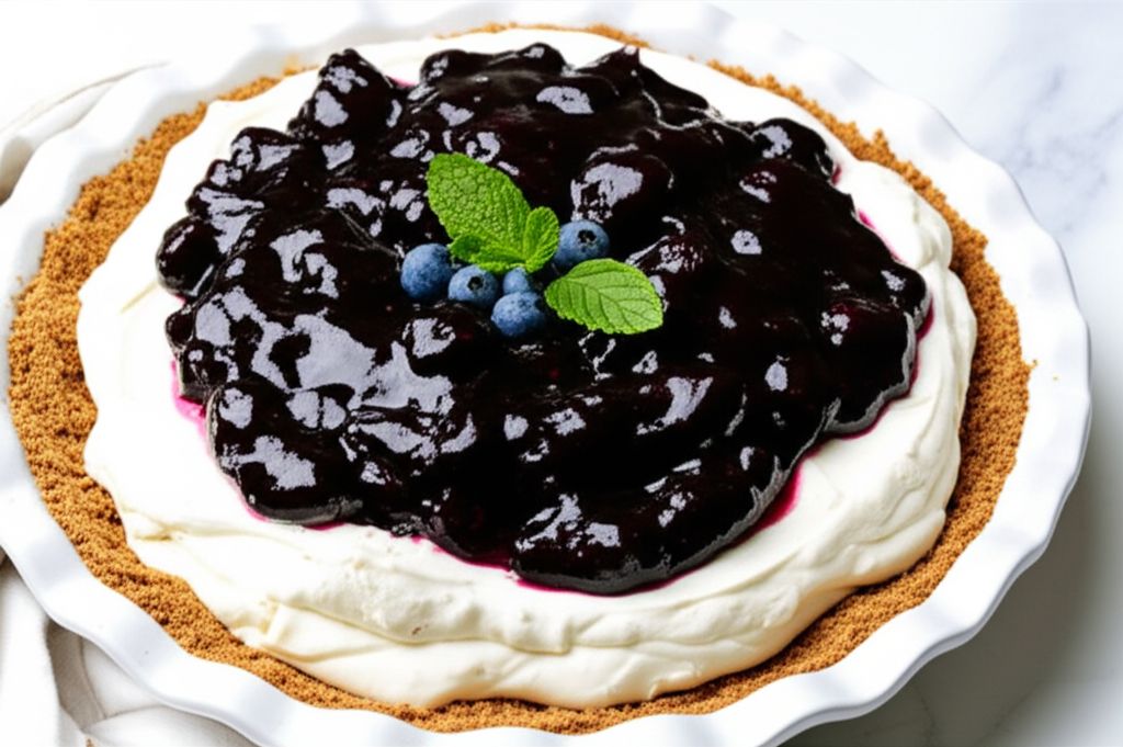 Blueberry and Banana Cream Cheese Pie