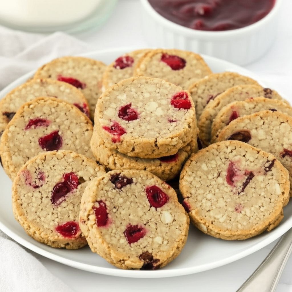 Chewy Oatmeal Cherry Toffee Crisps