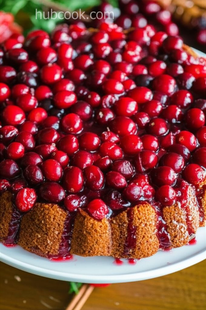 Cranberry Upside-Down Sour Cream Cake
