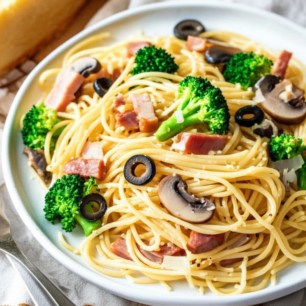 Garlic and Ham Spaghetti