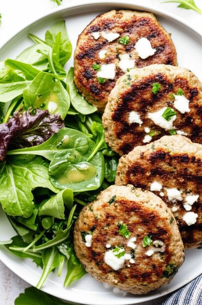 Goat Cheese and Spinach Turkey Burgers