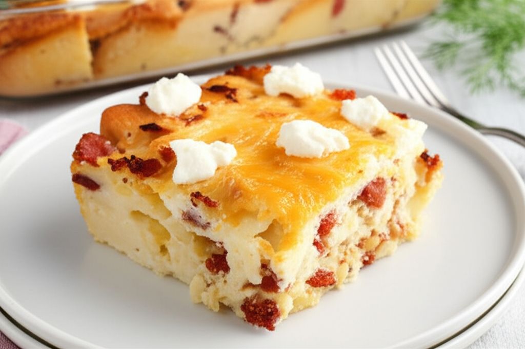 Hearty Egg and Bread Bake