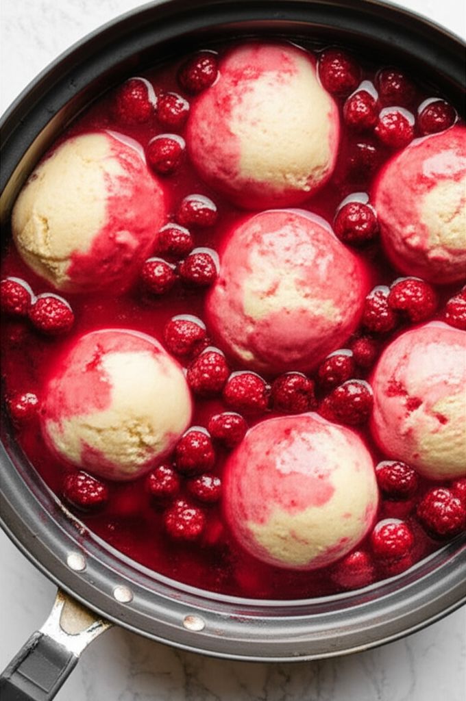 Irresistible Raspberry Buttermilk Dumplings