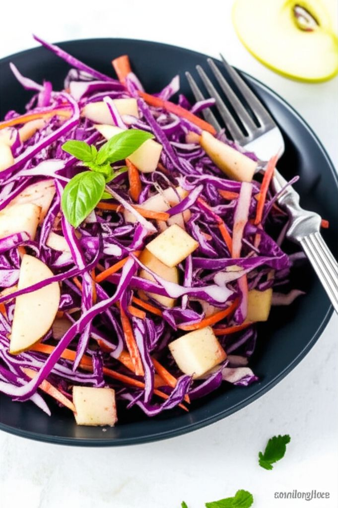 Purple Apple Slaw with Peanut Butter Dressing