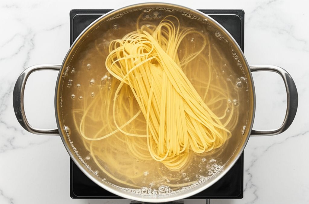 Salmon and Spinach Fettuccine