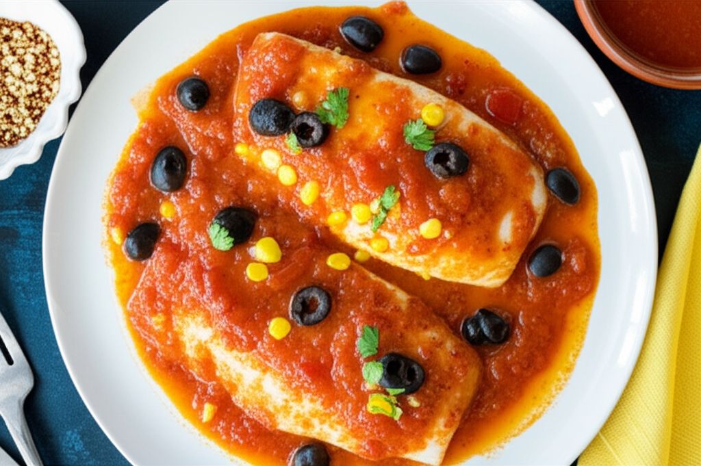 Tilapia with Tomatoes, Black Olives and Corn