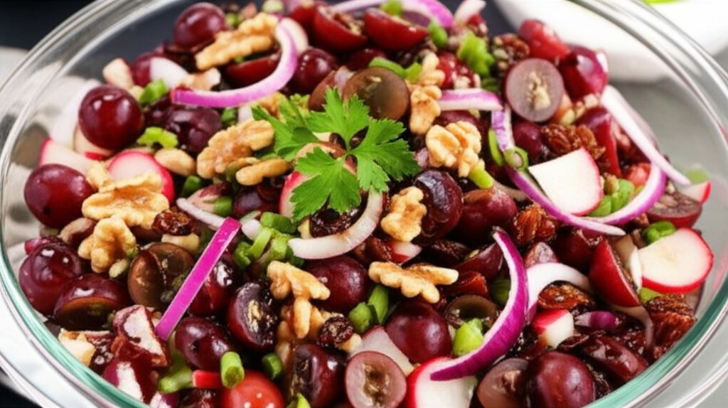 Balsamic Grape and Walnut Salad