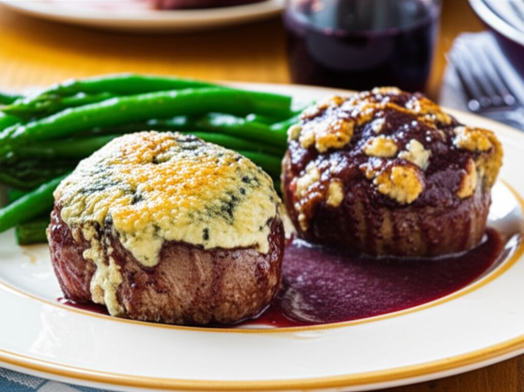 Blue Cheese Crusted Filet Mignon with Port Wine Sauce
