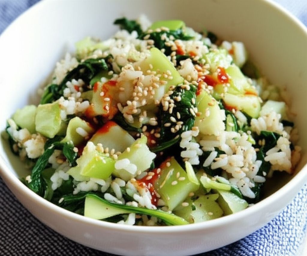 Bok Choy Steamed Rice