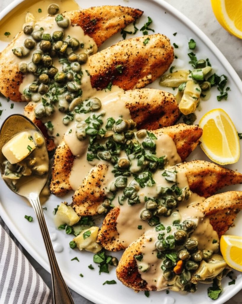 Chicken Breast Cutlets with Artichokes and Capers